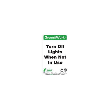 ZING Green At Work Sign, 5X3- Model 0006